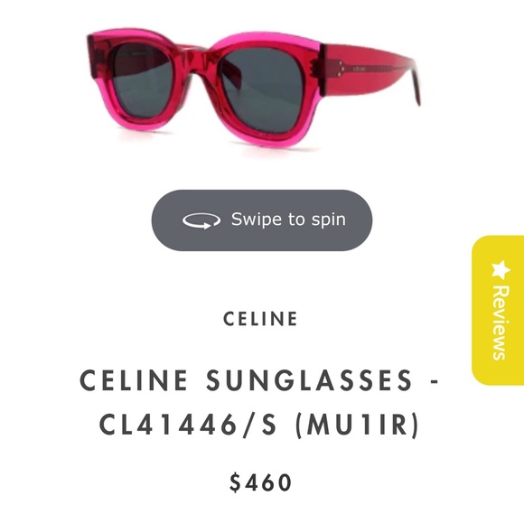 Celine Sunglasses. Pink/Purple frame. Excellent condition. - Picture 2 of 10